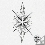 Tattoo design, handpoke style, a messy asteri… – tattoo sketch (№1751605944_0, 04.07.2025 05:12) — tattoovalue.net