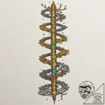 Tattoo design, a human spine, the vertebrae a… – tattoo sketch (№1751606290_0, 04.07.2025 05:18) — tattoovalue.net