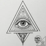 Tattoo design, the all-seeing eye inside a py… – tattoo sketch (№1751606559_0, 04.07.2025 05:22) — tattoovalue.net