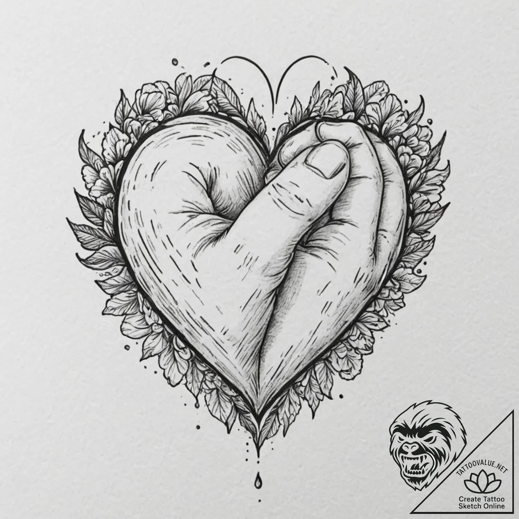 Tattoo design, handpoke style, a folder icon... - tattoo sketch (№1751607297_0, 04.07.2025 05:34) — tattoovalue.net