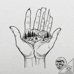 Tattoo design, handpoke style, a tiny drawing… – tattoo sketch (№1751607386_0, 04.07.2025 05:36) — tattoovalue.net