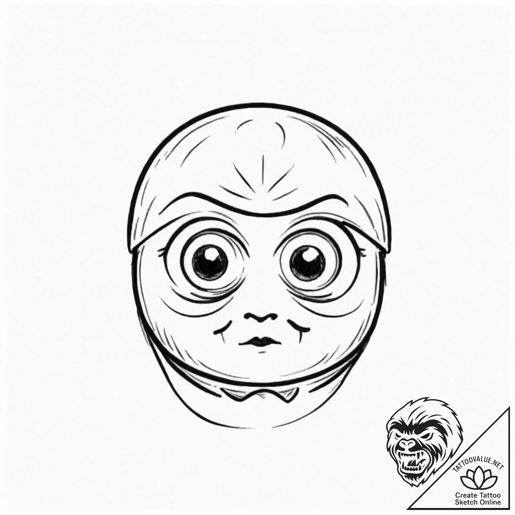Tattoo design, a daruma doll, one eye filled... - tattoo sketch (№1751607560_0, 04.07.2025 05:39) — tattoovalue.net