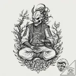 Tattoo design, a skeleton warrior wearing a s… – tattoo sketch (№1751607822_0, 04.07.2025 05:43) — tattoovalue.net