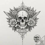 Tattoo design, a drone battery at 1%, with a… – tattoo sketch (№1751609028_0, 04.07.2025 06:03) — tattoovalue.net