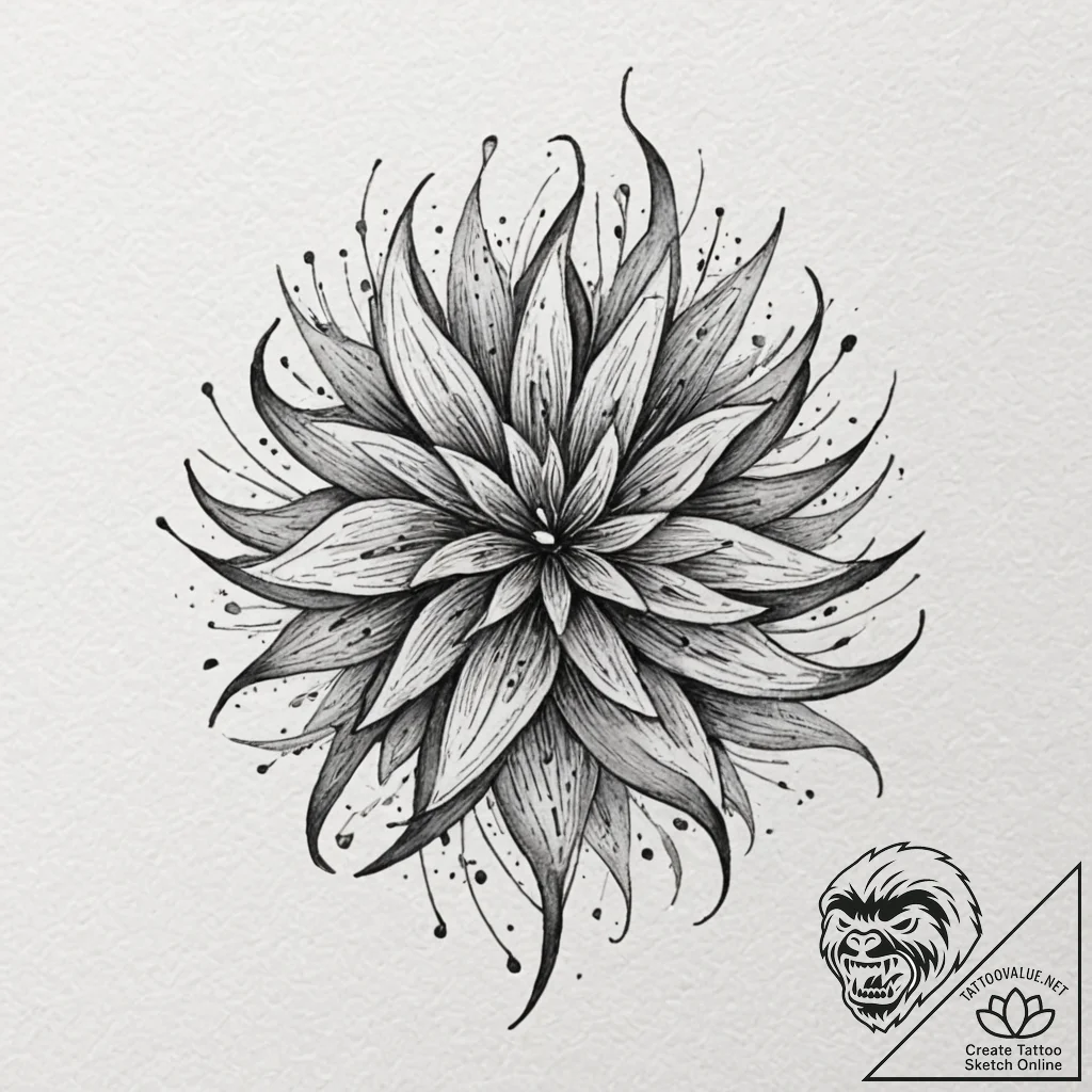 Tattoo design, a large, abstract piece on the... - tattoo sketch (№1751609114_0, 04.07.2025 06:05) — tattoovalue.net