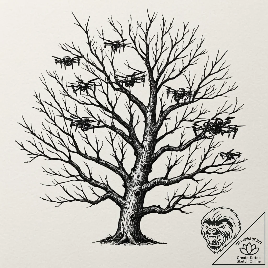 Tattoo design, a group of drones sleeping or... - tattoo sketch (№1751609370_0, 04.07.2025 06:09) — tattoovalue.net