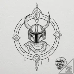 30. linework design of the “this is the way”… – tattoo sketch (№1751609974_0, 04.07.2025 06:19) — tattoovalue.net