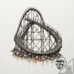 Rollercoaster, artistic tattoo sketch, muted… – tattoo sketch (№1751611355_0, 04.07.2025 06:42) — tattoovalue.net