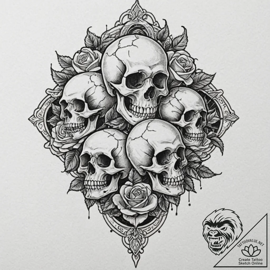 Talisman, concept art for tattoo, masterpiece... - tattoo sketch (№1751611434_0, 04.07.2025 06:43) — tattoovalue.net