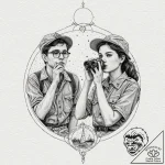 A sketch of the main characters from moonrise… – tattoo sketch (№1751611609_0, 04.07.2025 06:46) — tattoovalue.net