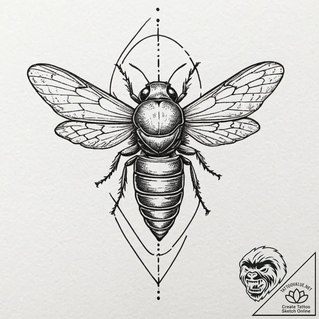 A cicada with its shell, tattoo sketch design... - tattoo sketch (№1751611780_0, 04.07.2025 06:49) — tattoovalue.net
