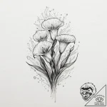 Calla lilies, tattoo sketch design, black and… – tattoo sketch (№1751612244_0, 04.07.2025 06:57) — tattoovalue.net