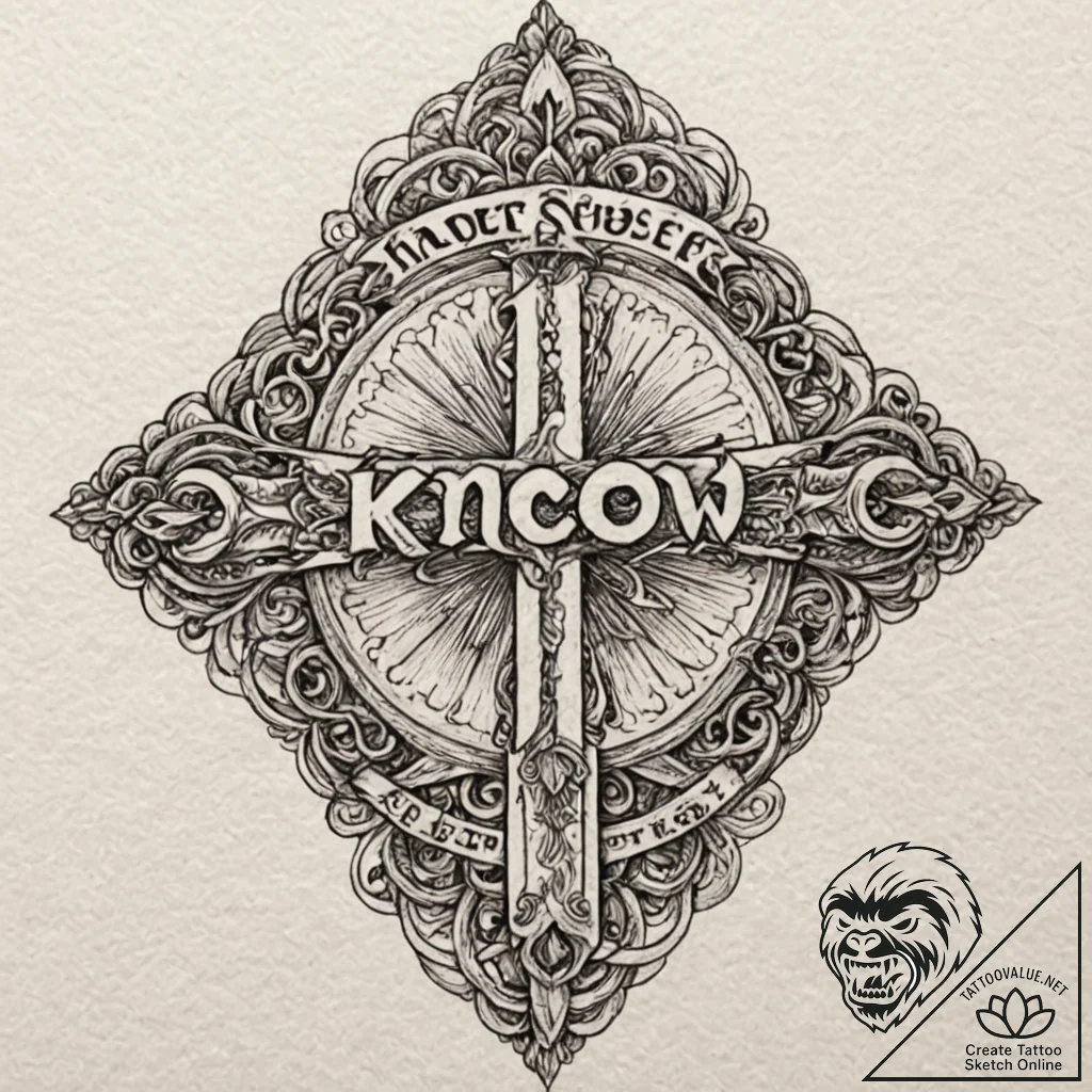 A chicano lettering tattoo of "know thyself".... - tattoo sketch (№1751612322_0, 04.07.2025 06:58) — tattoovalue.net