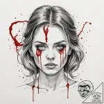 A watercolor sketch of carrie white at the pr… – tattoo sketch (№1751612808_0, 04.07.2025 07:06) — tattoovalue.net
