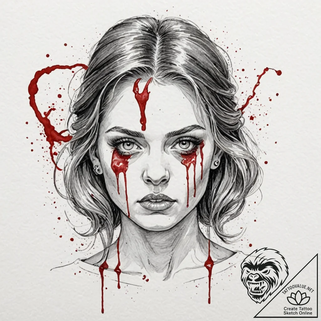 A watercolor sketch of carrie white at the pr... - tattoo sketch (№1751612808_0, 04.07.2025 07:06) — tattoovalue.net