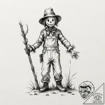 A watercolor tattoo of the creepy scarecrows… – tattoo sketch (№1751612894_0, 04.07.2025 07:08) — tattoovalue.net