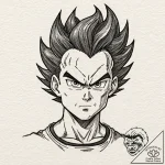 A neo-traditional portrait of vegeta from dra… – tattoo sketch (№1751613064_0, 04.07.2025 07:11) — tattoovalue.net