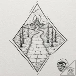 A watercolor sketch of the yellow brick road… – tattoo sketch (№1751613236_0, 04.07.2025 07:13) — tattoovalue.net