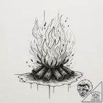 A “bonfire” from dark souls, tattoo drawing o… – tattoo sketch (№1751614569_0, 04.07.2025 07:36) — tattoovalue.net