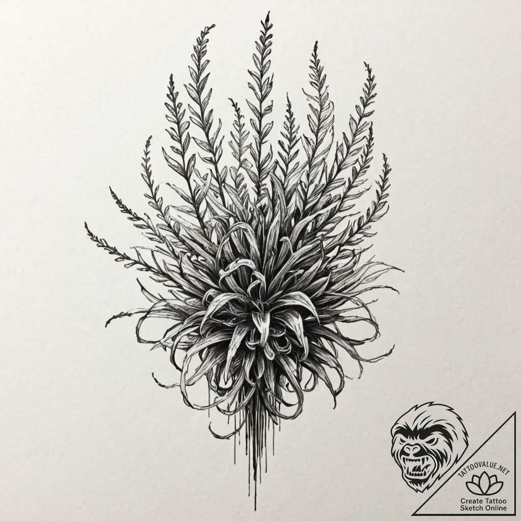 Cordyceps from the last of us, artistic tatto... - tattoo sketch (№1751614738_0, 04.07.2025 07:38) — tattoovalue.net