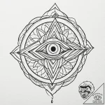 Cyborg eye, artistic tattoo sketch, bold outl… – tattoo sketch (№1751615001_0, 04.07.2025 07:43) — tattoovalue.net