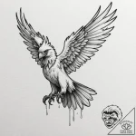 A neo-traditional tattoo of a beautiful harpy… – tattoo sketch (№1751615354_0, 04.07.2025 07:49) — tattoovalue.net