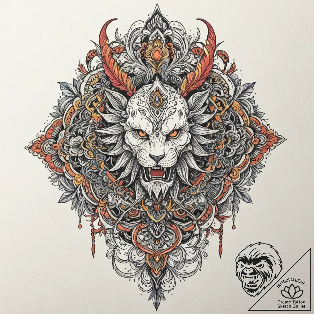Grendel, ink illustration for tattoo, vibrant... - tattoo sketch (№1751615976_0, 04.07.2025 07:59) — tattoovalue.net