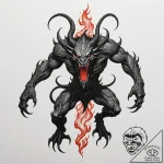 A sketch of the balrog of moria, a creature o… – tattoo sketch (№1751616538_0, 04.07.2025 08:08) — tattoovalue.net