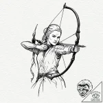 A sketch of legolas with his bow, graceful an… – tattoo sketch (№1751617142_0, 04.07.2025 08:19) — tattoovalue.net