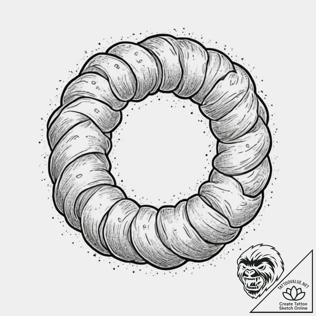 Croissant, concept art for tattoo, clean line... - tattoo sketch (№1751617230_0, 04.07.2025 08:20) — tattoovalue.net