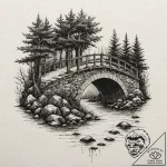 Troll under a bridge, tattoo sketch design, s… – tattoo sketch (№1751617315_0, 04.07.2025 08:21) — tattoovalue.net