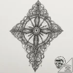 A linework tattoo of the mysterious symbol ca… – tattoo sketch (№1751617403_0, 04.07.2025 08:23) — tattoovalue.net