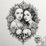 A watercolor sketch of the main characters fr… – tattoo sketch (№1751617576_0, 04.07.2025 08:26) — tattoovalue.net
