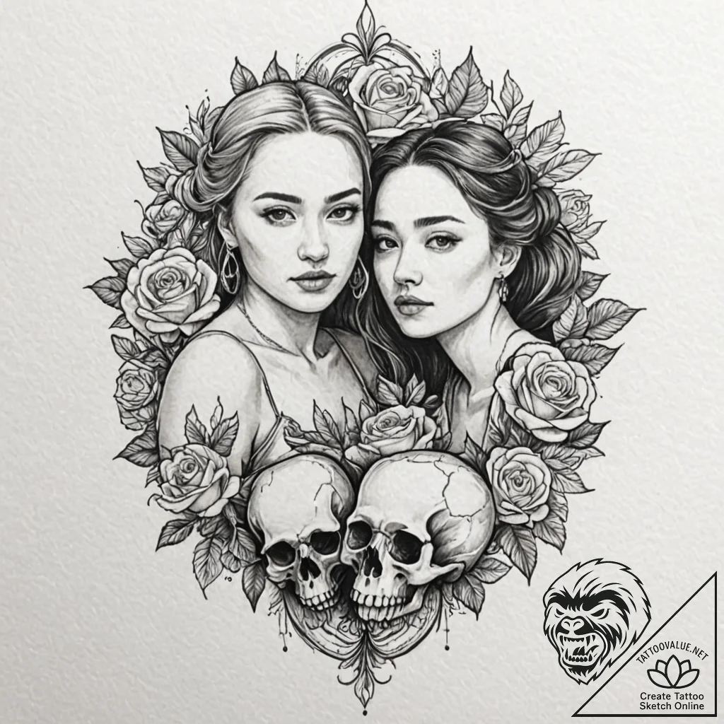A watercolor sketch of the main characters fr... - tattoo sketch (№1751617576_0, 04.07.2025 08:26) — tattoovalue.net