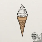 Ice cream, tattoo drawing outline, bold outli… – tattoo sketch (№1751618092_0, 04.07.2025 08:34) — tattoovalue.net