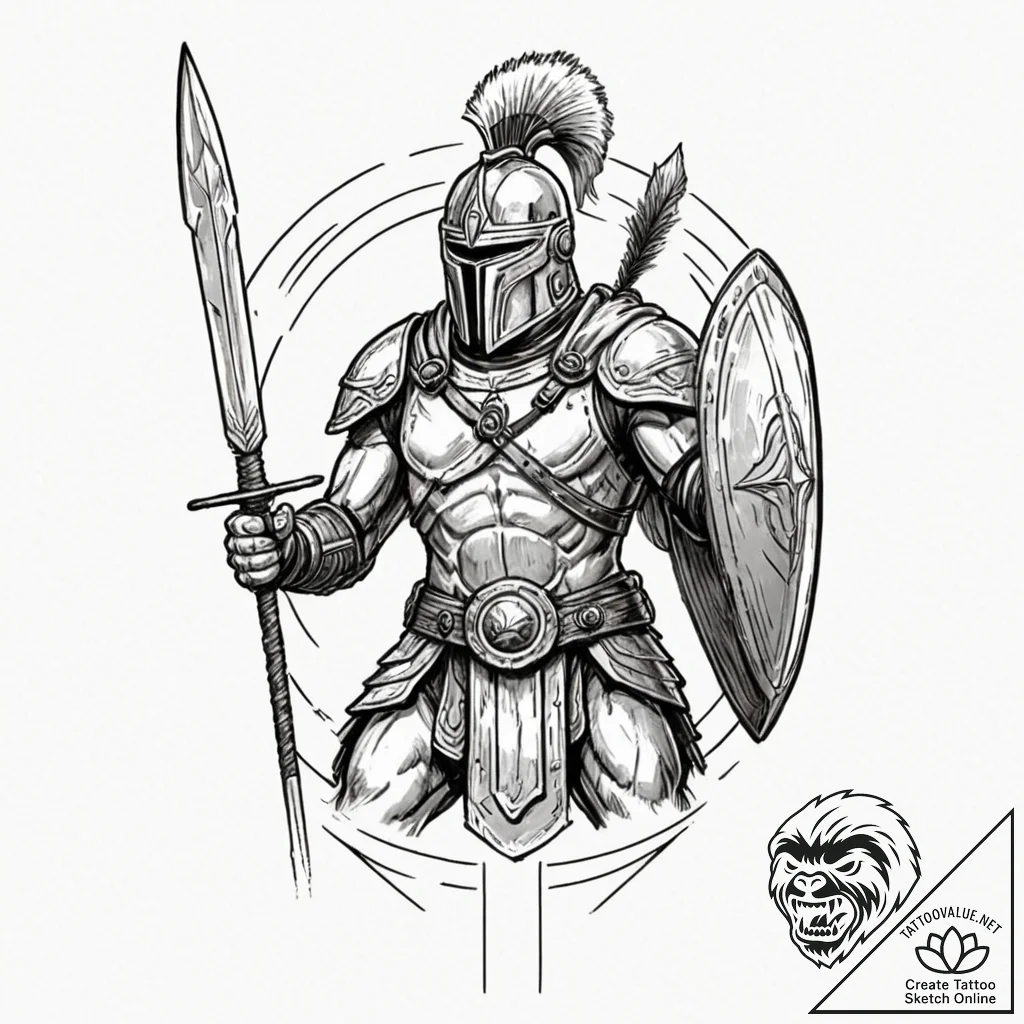 Spartan warrior (is there, but can be in a ph... - tattoo sketch (№1751618435_0, 04.07.2025 08:40) — tattoovalue.net