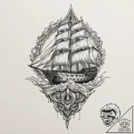 A sketch of the razor crest ship before it wa… – tattoo sketch (№1751618690_0, 04.07.2025 08:44) — tattoovalue.net