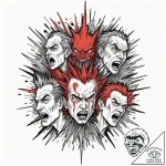 A graphic novel panel of the “diabolical” exp… – tattoo sketch (№1751619170_0, 04.07.2025 08:52) — tattoovalue.net