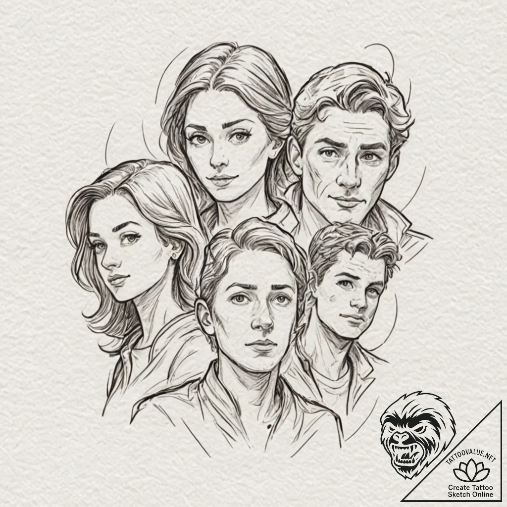 A graphic novel portrait of the main characte... - tattoo sketch (№1751619596_0, 04.07.2025 08:59) — tattoovalue.net