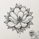 Magnolia, tattoo drawing outline, new school… – tattoo sketch (№1751620272_0, 04.07.2025 09:11) — tattoovalue.net