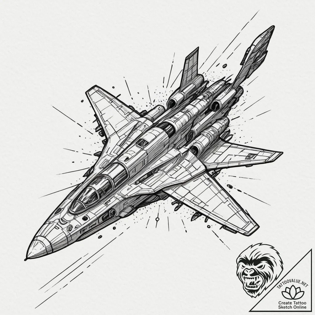 Spaceship wreck, ink illustration for tattoo,... - tattoo sketch (№1751620358_0, 04.07.2025 09:12) — tattoovalue.net