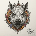 Boar, tattoo flash sheet design, unique desig… – tattoo sketch (№1751621041_0, 04.07.2025 09:24) — tattoovalue.net