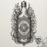 A health potion bottle (from video games), ar… – tattoo sketch (№1751621216_0, 04.07.2025 09:26) — tattoovalue.net