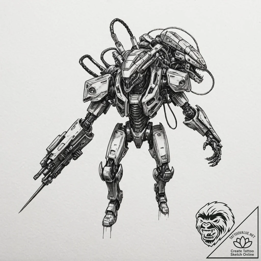 112. trash polka sketch of ripley in the powe... - tattoo sketch (№1751621301_0, 04.07.2025 09:28) — tattoovalue.net