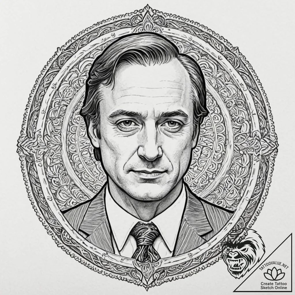 A graphic novel portrait of the main characte... - tattoo sketch (№1751622035_0, 04.07.2025 09:40) — tattoovalue.net