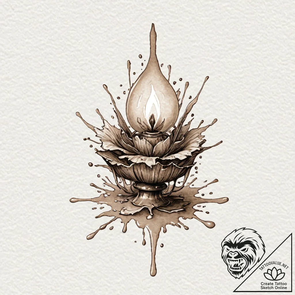 A watercolor splash effect, tattoo sketch des... - tattoo sketch (№1751622770_0, 04.07.2025 09:52) — tattoovalue.net