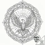 Phoenix rising from ashes (already there, but… – tattoo sketch (№1751624915_0, 04.07.2025 10:28) — tattoovalue.net