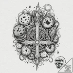 A sketch of the oracle, surrounded by smoke a… – tattoo sketch (№1751625000_0, 04.07.2025 10:30) — tattoovalue.net