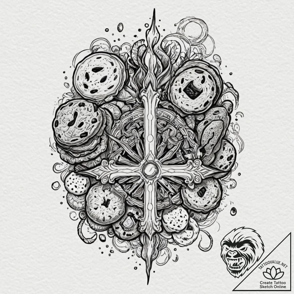 A sketch of the oracle, surrounded by smoke a... - tattoo sketch (№1751625000_0, 04.07.2025 10:30) — tattoovalue.net