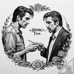 A graphic novel panel of the diner scene from… – tattoo sketch (№1751625342_0, 04.07.2025 10:35) — tattoovalue.net